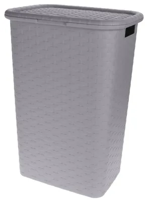 Produktbild von Storage Solutions Waschekorb - Rattan mit Deckel - grau - 60 l
