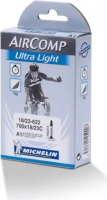 Produktbild von Michelin 422204 Aircomp Ultralight 28 Schlauch A1 Aircomp Ultralight, 18/25-622, SV 52mm, schwarz