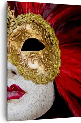 Produktbild von Bild auf Leinwand - Leinwandbild - Einteilig - Venezianische Maske Kostüm Spaß Feder - 70x100cm - Wand Bild - Wandbilder - Leinwanddruck - Wanddekoration - Leinwand bilder - Wandbild - PA70x100-0437
