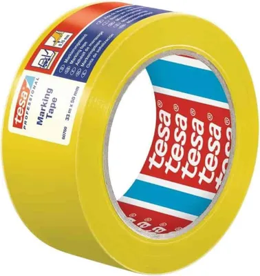 Obrázok produktu pre Žltá podlahová značkovacia páska, 50 mm x 33 m, PVC výstražná páska