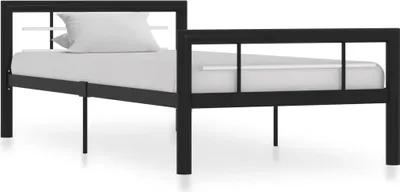 Produktbild von Bettgestell Schwarz und Weiß Metall 100 × 200 cm