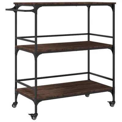 Obrázek produktu pro vidaXL Kuchyňský vozík hnědý dubový vzhled 100,5x50x105 cm materiál na bázi dřeva