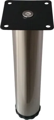 Obrázek produktu pro Nábytková noha 20cm výškově nastavitelná, nábytková noha Ø 42mm, vzhled nerez