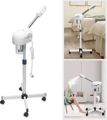 Produktbild von Gesichtsbedampfer für Studio - 2‑in‑1 Gesichtssauna/Vaporizer - Leistung 800 W - Spannung 220 V 50 Hz - Höhenverstellbar 60–90 cm - Düse 40,5 cm - Elfenbein