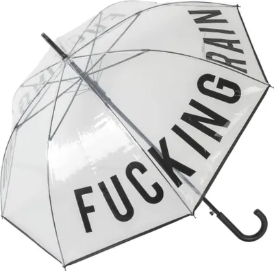Immagine prodotto di Ombrello trasparente con la scritta «Fucking Rain»