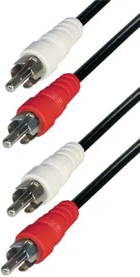 Obrázok produktu pre Hapena 09815, 2 x RCA, samec, 2 x RCA, samec, 1,5 m, čierna, červená, biela