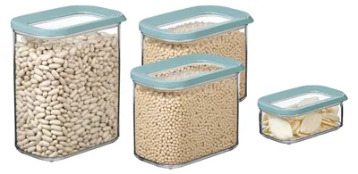 Produktbild von Mepal Modula Vorratsdosen Set 4-teilig | 1x 425 ml, 2x 1000 ml, 1x 1500 ml | luftdicht & stapelbar | Aufbewahrungsboxen für Lebensmittel | spülmaschinengeeignet | Nordic Green