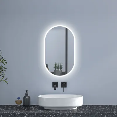 Produktbild von LED Badezimmer Spiegel mit Beleuchtung 45x75cm Badspiegel mit Beschlagfrei 3 Lichtfarbe Dimmbar Speicherfunktion CE IP44