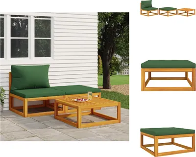 Produktbild von vidaXL 3-tlg. Garten-Lounge-Set mit Kissen Massivholz Akazie -  Gartensofaelemente
