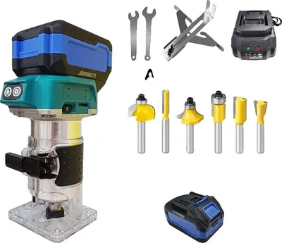 Immagine prodotto di Fresatrice per legno, motore brushless, 5 velocità regolabili, 1 set di batterie