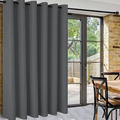 Obrázek produktu pro Omgoods – Zatemňovací závěs pro oddělení místností, rozměry 254 x 213 cm, tmavě šedá barva
