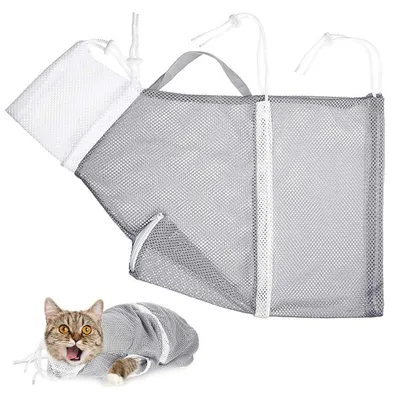 Produktbild von Duschnetz für Katzen, Badetasche, multifunktionale Fixiertasche, verhindert Beißen und Kratzen beim Baden