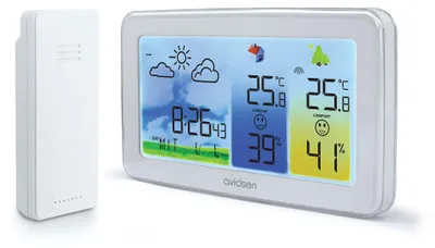 Produktbild von Farbige Wetterstation im Querformat mit Hintergrundbeleuchtung - Avidsen - 107254