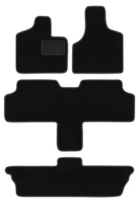 Produktbild von Velours-Fußmatten für Chrysler Voyager III 2001-2007 (7-Sitzer) – 4-tlg, Schwarz, passgenau – Wielganizator LUX
