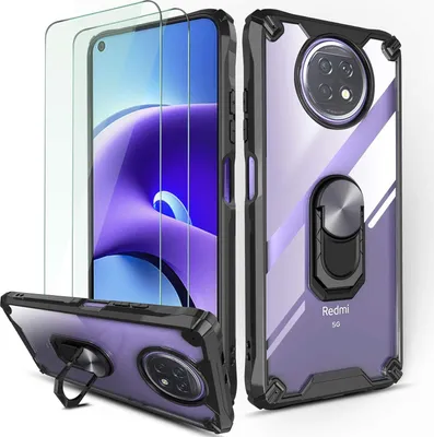 Image de Coque pour XIAOMI REDMI NOTE 9T, dos transparent, cadre renforcé + 2x verre