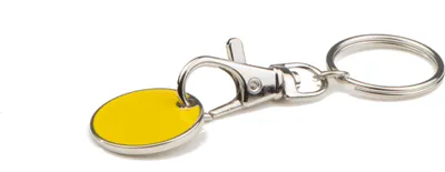 Produktbild von 10x Metall Schlüsselanhänger mit Einkaufschip / Farbe: gelb