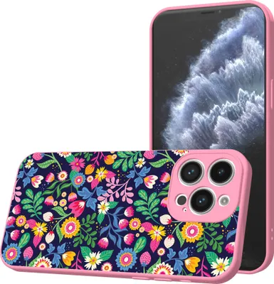Obrázek produktu pro Pouzdro na telefon Smartphonica vhodné pro iPhone 11 Pro Max s květinovým potiskem - zadní kryt z TPU s květinovým vzorem - růžové