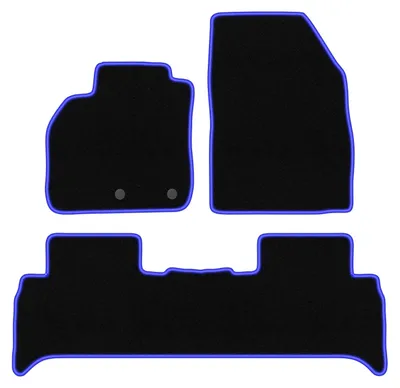 Image de Tapis de sol moquette noir/bleu pour Renault Grand Scenic III 2009-2016 3 pièces