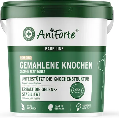Produktbild von AniForte Gemahlene Knochen vom Rind für Hunde & Katzen 2kg - Natürliches Calcium für Knochen & Gelenke, reines Knochenmehl als Futter- & Barf Zusatz