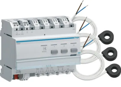 Produktbild von HAGER Messwertgeber KNX TE332 f.3Stromkreise m.3 Wandlern