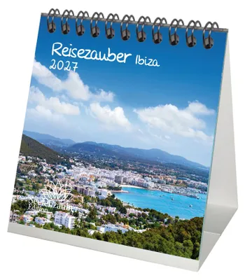 Produktbild von Reisezauber Ibiza Tischkalender 10x10cm für 2027 Eivissa Urlaub Strand Meer Mediterran Spanien - Seelenzauber