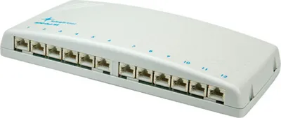 Produktbild von TELEGÄRTNER Mini-Verteiler MPD12 Cat.6A (Class EA), für Wandmontage, 12 Ports