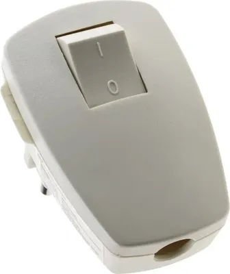 Produktbild von Kopp Kunststoff-Schutzkontakt-Stecker mit Wippenschalter creme-weiß  bis 3x1,5mm² IP20
