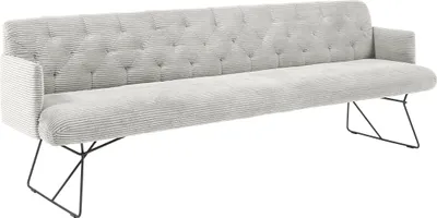 Produktbild von KAWOLA Esszimmerbank CHARME Cord hellgrau 206cm