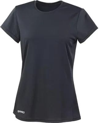 Image de SPIRO S253F | T-shirt de sport Quick Dry pour femmes +Très léger - Couleur : Noir - Taille : M (38)