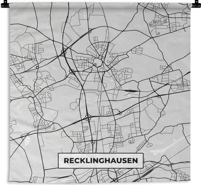Produktbild von MuchoWow® Wandteppich Wandbehang Karte - Recklinghausen - Deutschland - Stadtplan - Karte 150x150 cm Tapisserie Dekoration Wandtuch - Wohnaccessoires - Modernes