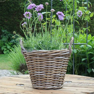 Produktbild von Pflanzkorb FLOWER MARKET grau braun Kooboo Rattan D31cm Rattankorb