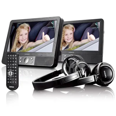 Immagine prodotto di Lenco MES-415 - Lettore DVD portatile da 9 pollici con doppio schermo - USB/SD - Nero