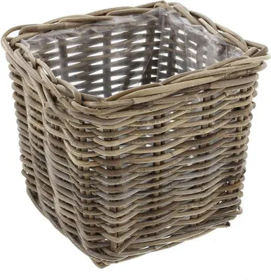 Immagine prodotto di Vaso intrecciato - Vaso rosso - Grande vaso in rattan - Circa 27 x 27 x 25 cm.