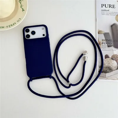 Produktbild von iPhone 18 Pro / 17 Pro Hülle - Coverup Colour TPU Back Cover mit Handykette - Dunkelblau