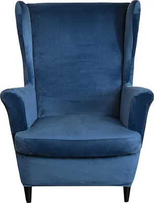 Obrázek produktu pro 2-dílný kryt křídla židle, křídlo židle Velvet Slipcovers kryt židle kryt s područkou vysoké zpět, modrá