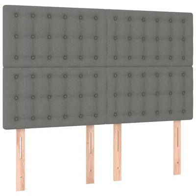 Obrázek produktu pro vidaXL Čelo postele tmavě šedé 144 x 5 x 118/128 cm látka