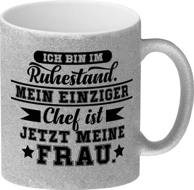 Produktbild von Rente Glitzer-Kaffeebecher eine lustige Tasse für den Kaffee am Morgen