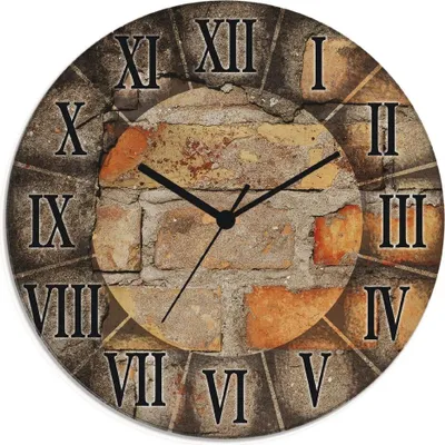 Produktbild von ARTland Glas Wanduhr Quarzuhr - schwarzer Zeiger Antike Uhr Größe: 30x30 cm