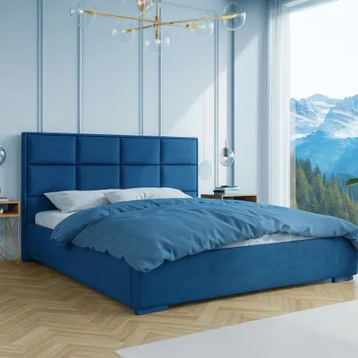 Obrázek produktu pro Čalouněná postel MAJA s kovovým rámem - funkčnost, pohodlí a moderní styl - látka Riviera/Manila - 140x200cm