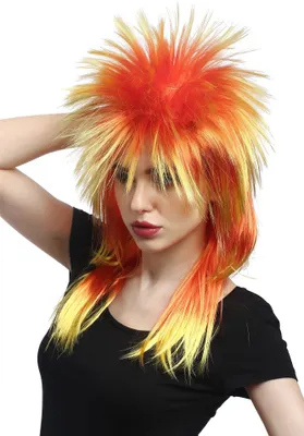 Produktbild von WIG ME UP Perücke Punk Vokuhila 80ies Rot Gelb DH1069-PC2BTPC13