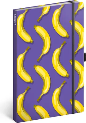 Image de Carnet de notes avec élastique ligné - Bloc-notes pour femmes et filles - Journal intime Notebook pour l'école et le travail (bananes)