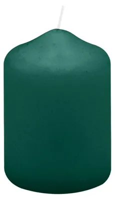 Produktbild von Spitzkopf Stumpen Kerzen Dunkelgrün 7 x Ø 5 cm, 12 Stück