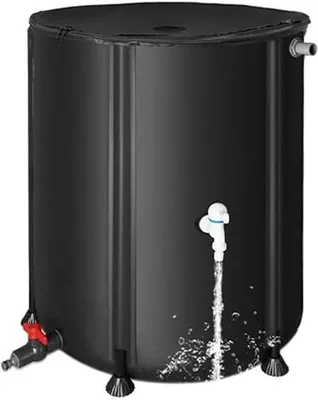 Produktbild von Famanu Tragbare Wasserlagerung - Faltbares Regenwassersystem - 50 Liter Kapazität - Schwarz