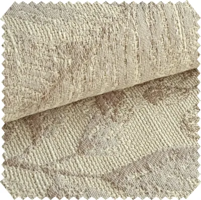Produktbild von novely® exquisit FLORENZ - Polsterstoff im Leinen-Look mit Blumenmuster - Schwer entzündbarer Möbelstoff - Pflegeleichte Meterware 1lfm - Farbe: 01 Beige