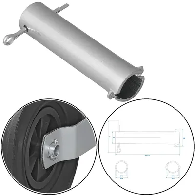 Productafbeelding van 1 x As voor steunwiel – Hoogwaardige stalen as voor aanhangwagens en aswielen | Binnendiameter 16 mm, lengte 85 mm | Robuuste constructie