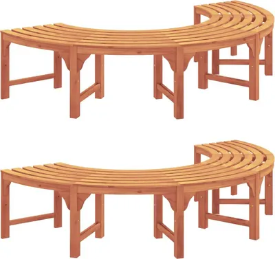 Produktbild von Baumbank 2 pcs Natur 160 x 80 x 45cm Massives Eukalyptus Holz