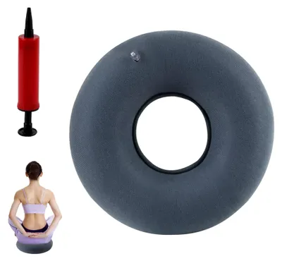 Produktbild von Sitzring für Hämorrhoiden, 34 cm Aufblasbares Ringkissen, Steißbeinkissen mit Pumpe, für Bettwunden, Rollstühle und Bürostühle