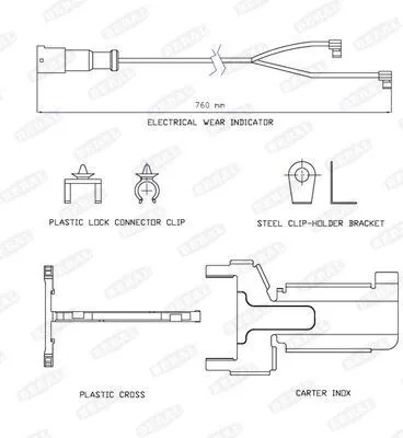 Immagine prodotto di BERAL FAI183 Contatto di segnalazione usura pastiglie freno 760mm