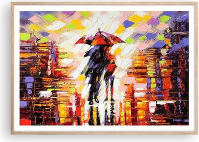 Produktbild von Gerahmtes Poster - Rahmen in heller Eiche - gehen liebhaber - 100x70 cm - Wand Bild - Wanddeko - Wandbilder - Wandposter - Bilderrahmen - Bilder - Kunstdruck - Wandbild - P2NAA100x70-3527