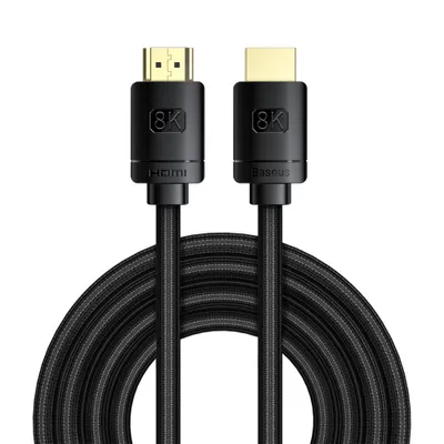 Obrázok produktu pre Baseus HDMI 2.1 kábel 8K 60 Hz 48 Gb/s / 4K 120 Hz / 2K 144 Hz 3D eARC QMS Dynamic HDR VRR ALLM 3 m čierny (CAKGQ-L01)